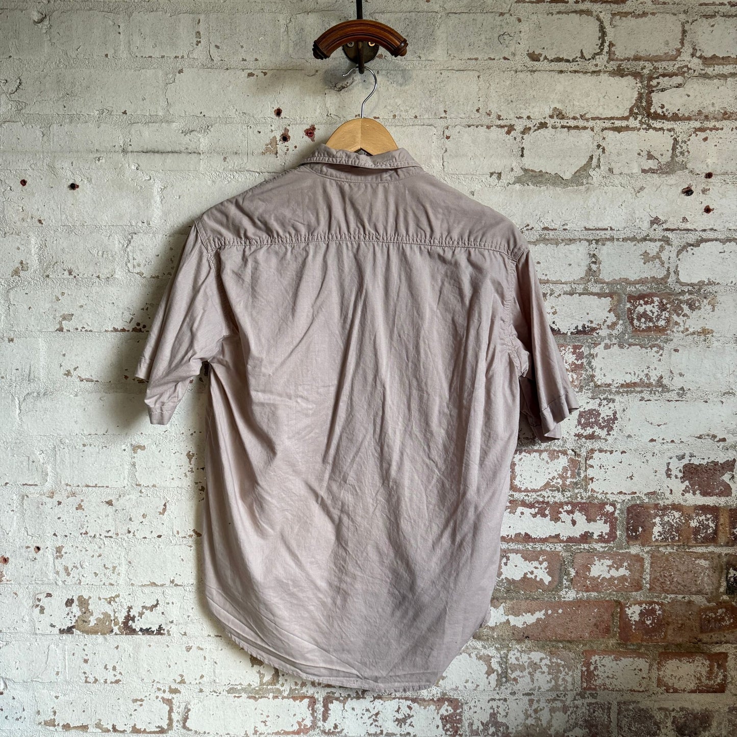 1980s Beige Cotton Detail Button Shirt