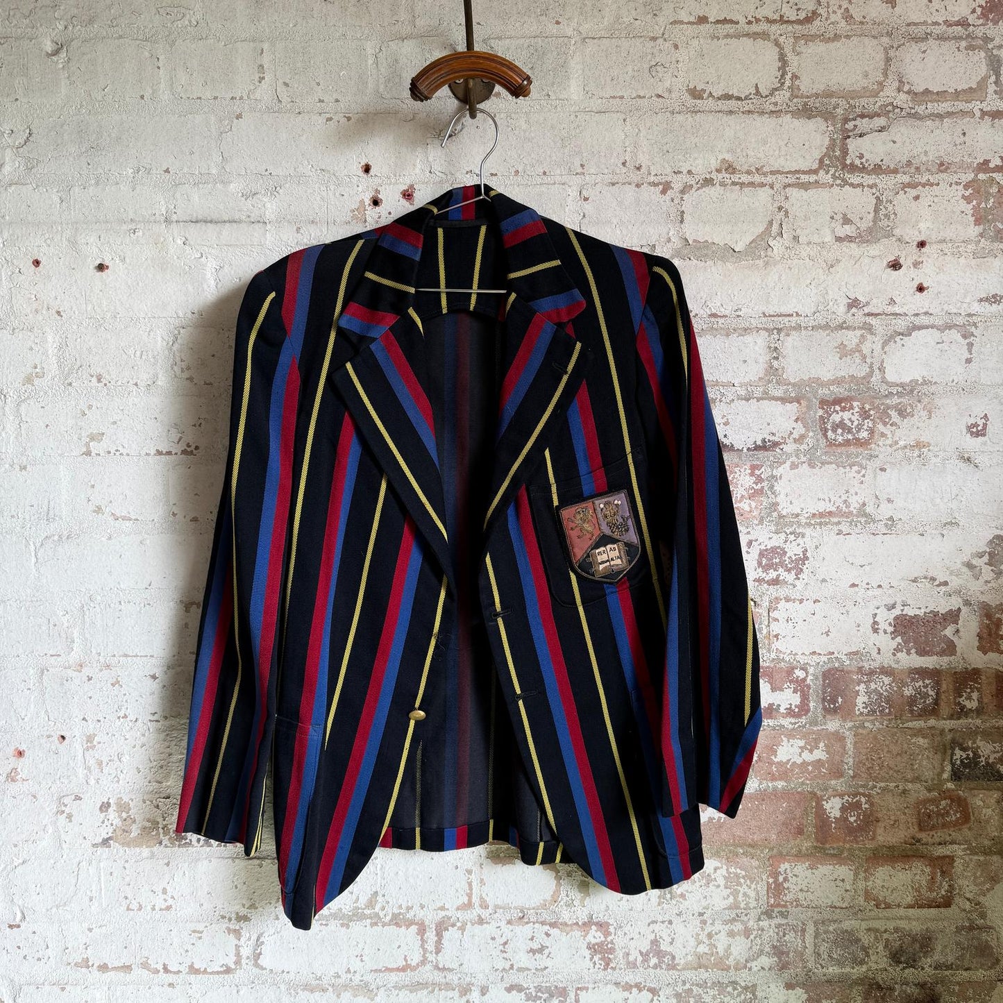 1940s Striped School College Suit Blazer Jacket