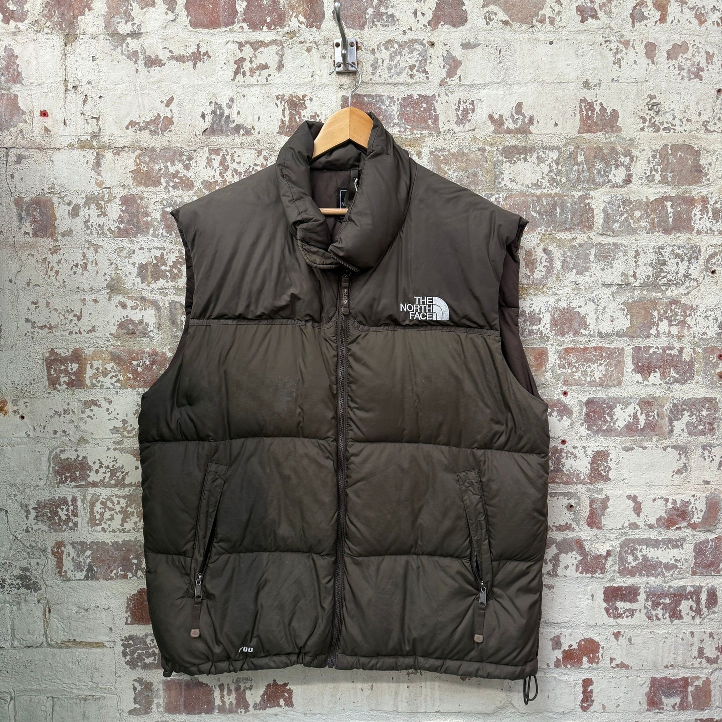 2000s Brown North Face Puffer Gilet Jacket