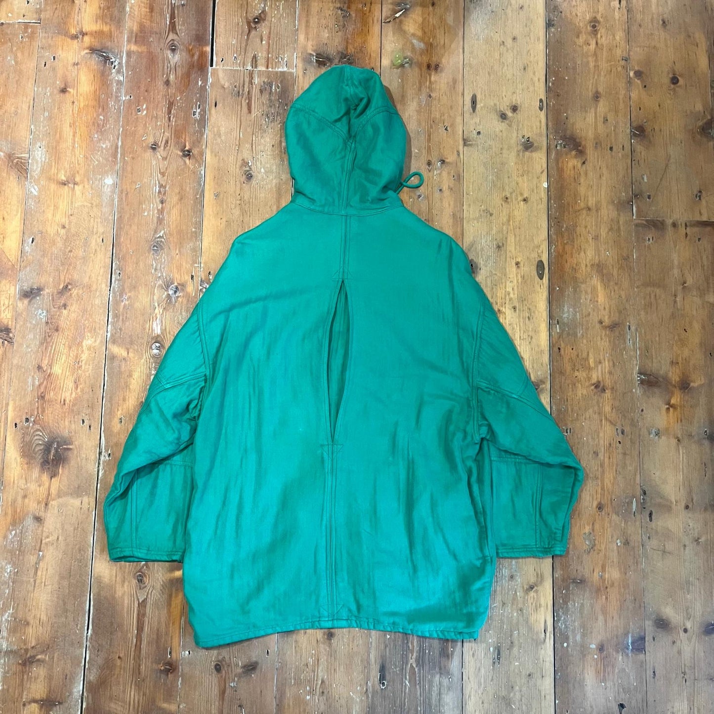 1970s 1980s Green Cotton Long Italian Parka Coat Jacket