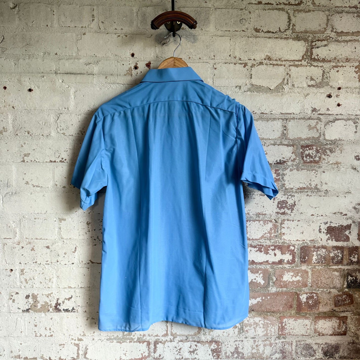 1970s Blue Polyester British Shirt