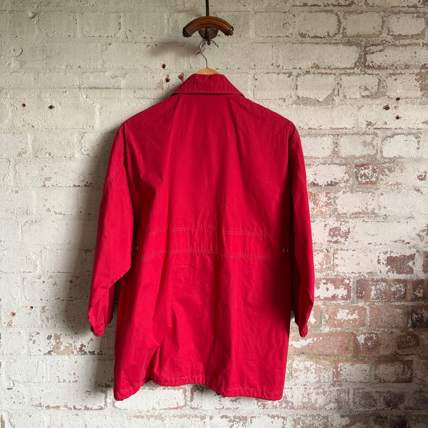 1990s Red Toggle Fireman Style Jacket