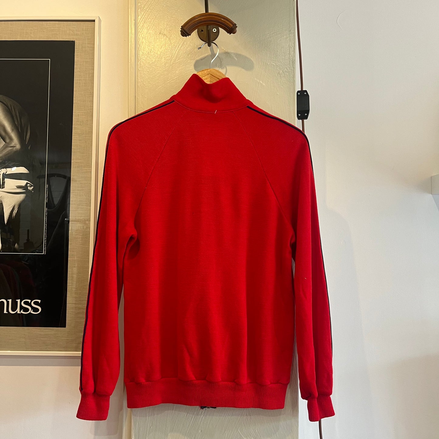 1980s Red Zip Up Track Top