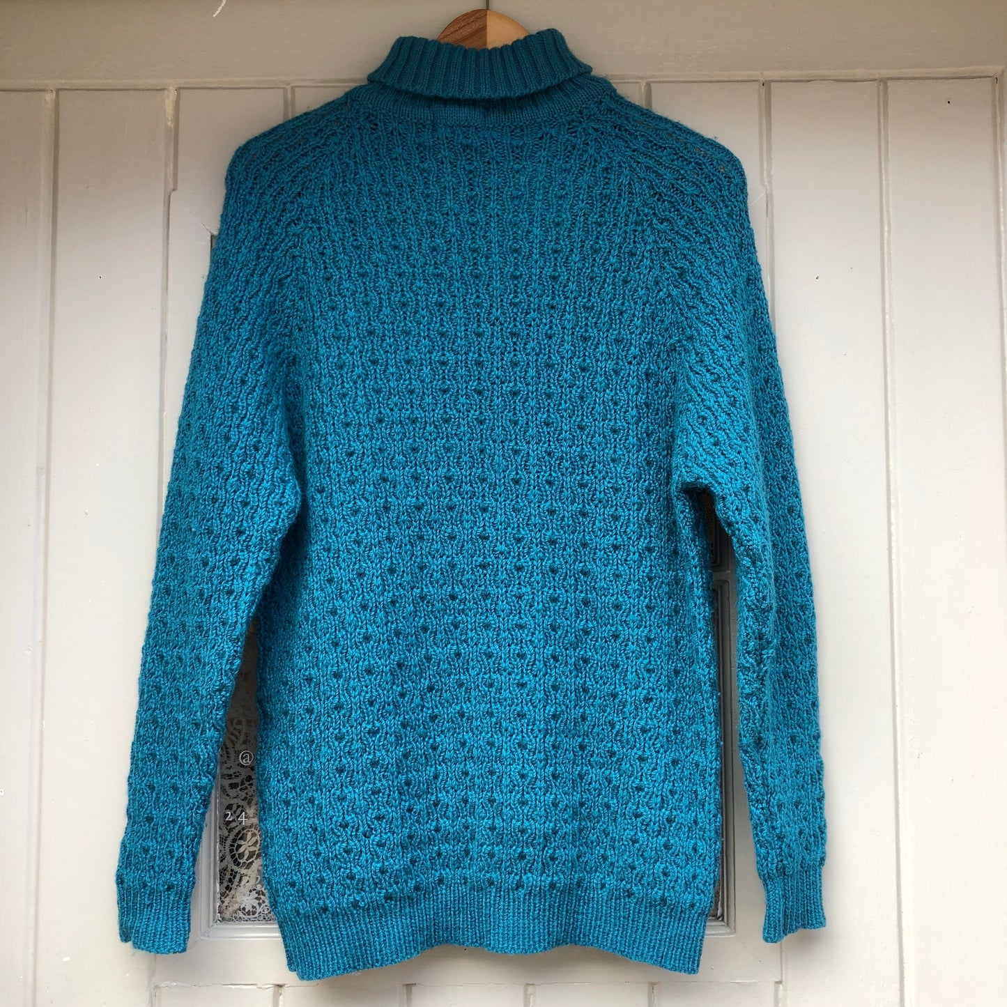 1960s Turquoise Wool Turtle Neck Knitted Jumper