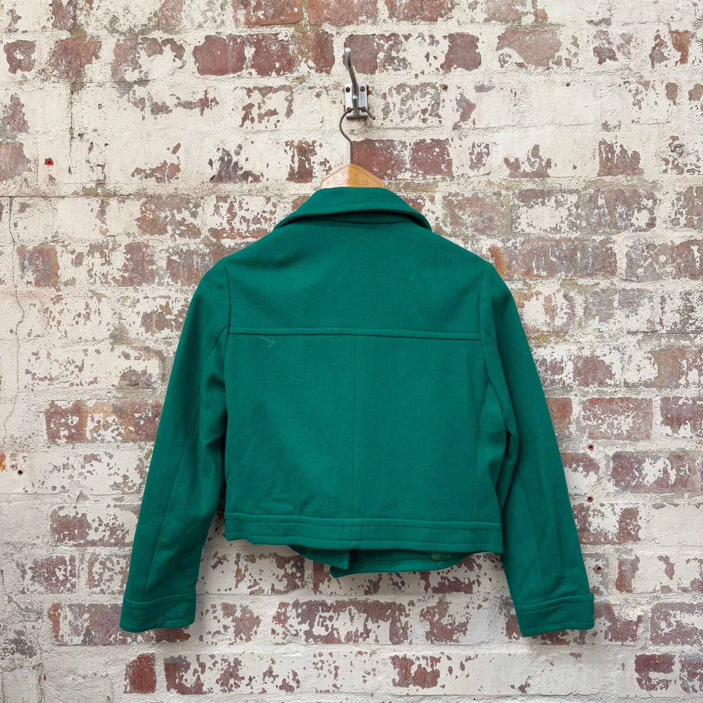 1970s Green Biker Style Cropped Jacket