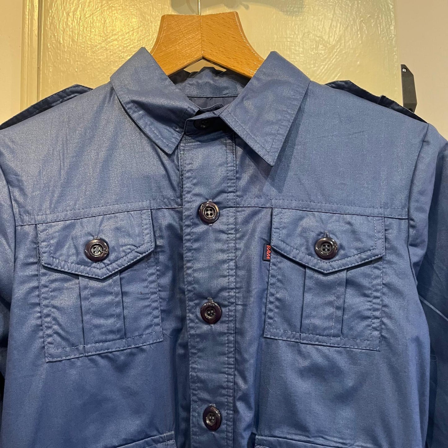 Vintage 1970s 1980s Navy Four pocket Harrington Style Jacket Coat