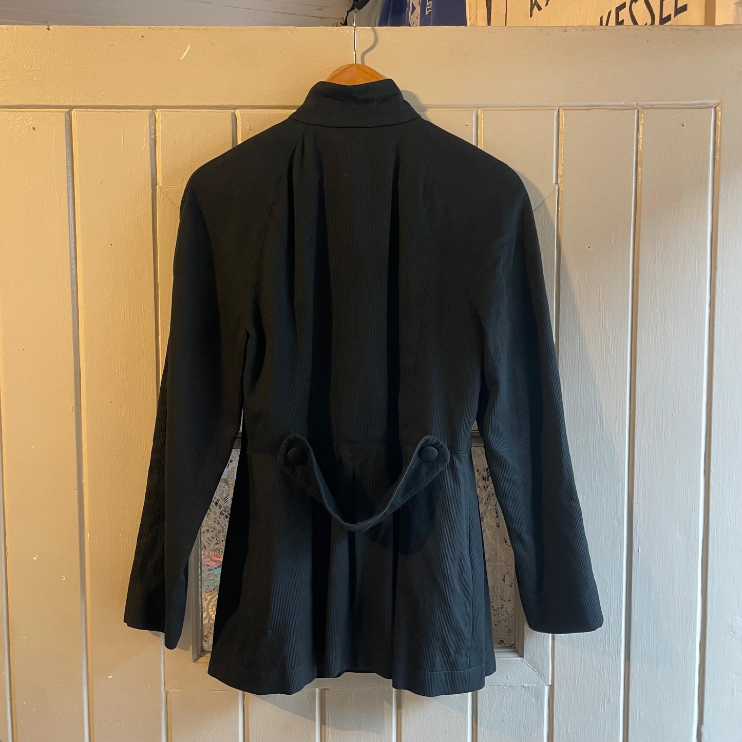 1970s Black Tailored Pleated Blazer Jacket