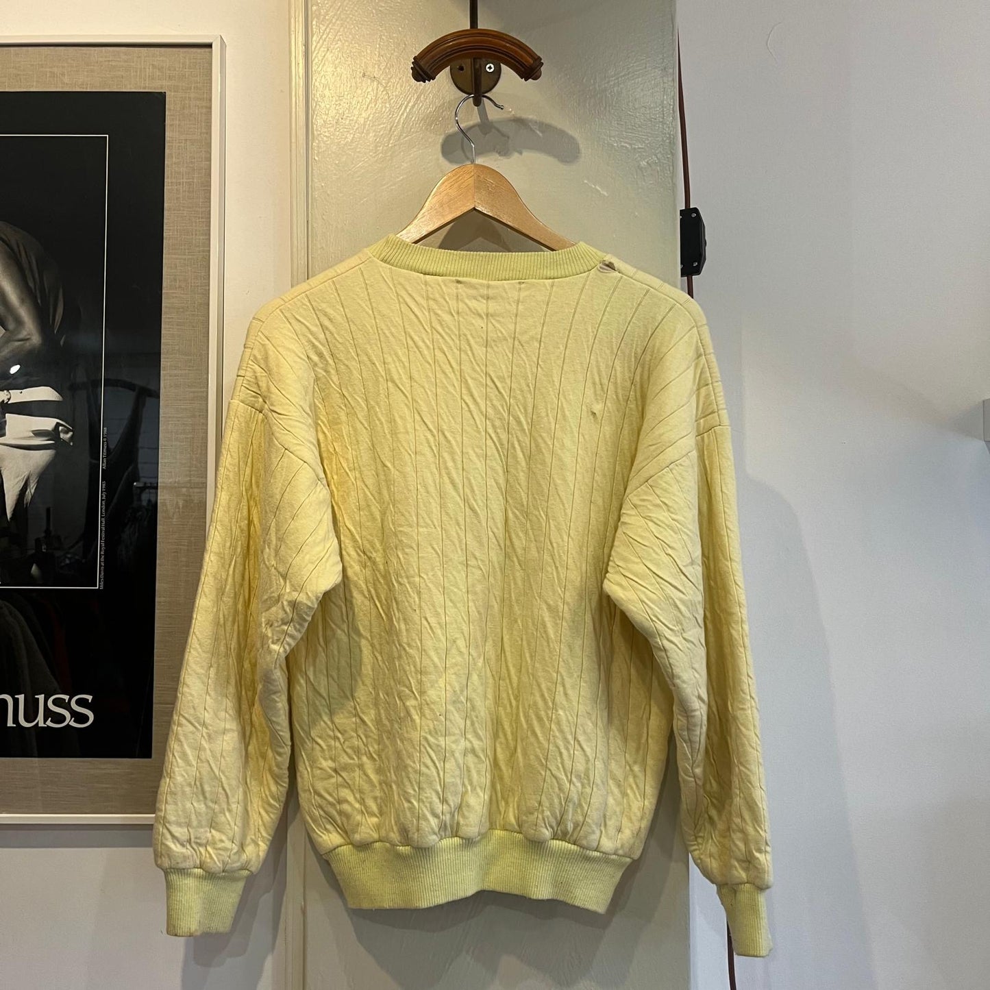 1970s Yellow Padded Graphic Sweatshirt Jumper