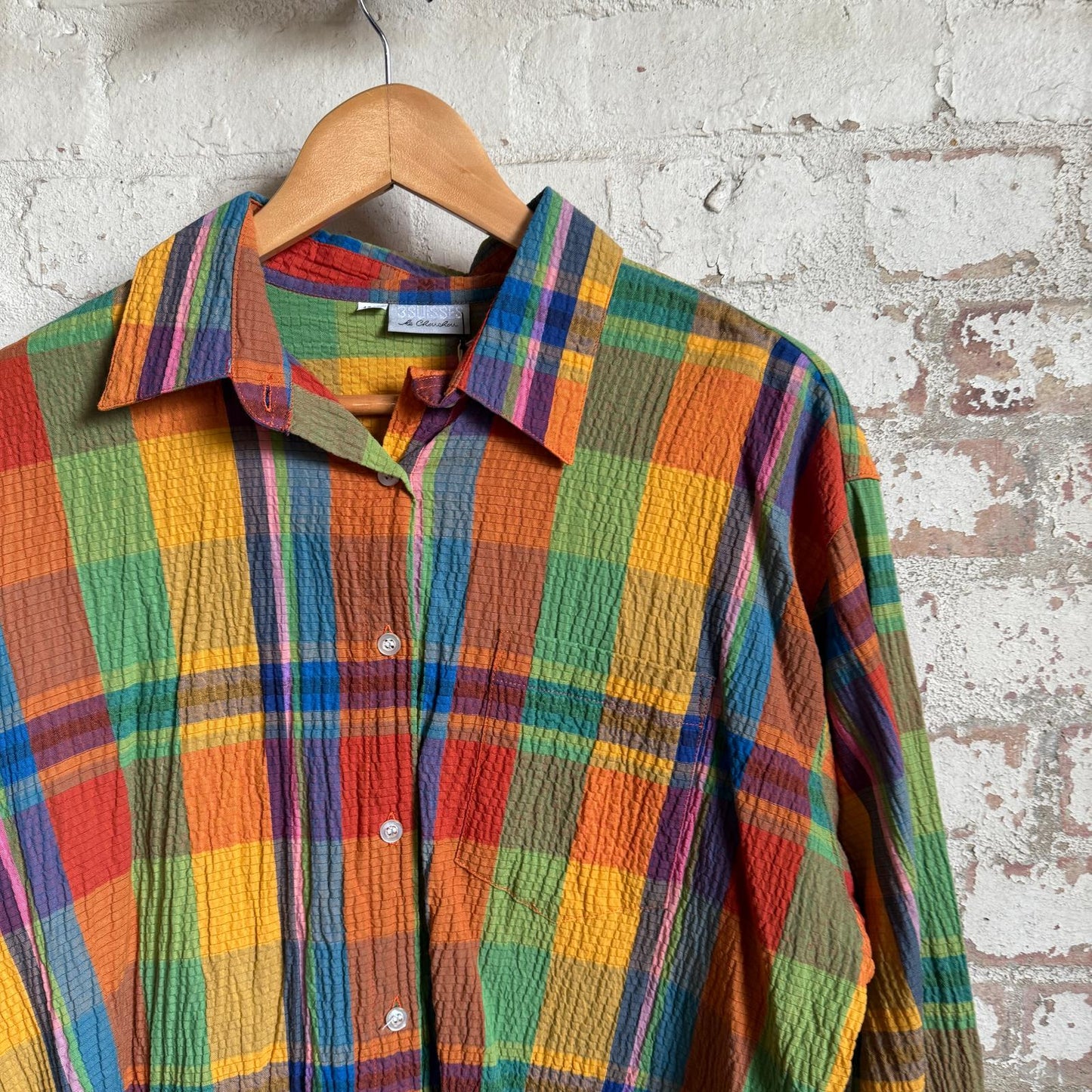 1980s Seersucker Multicoloured Shirt