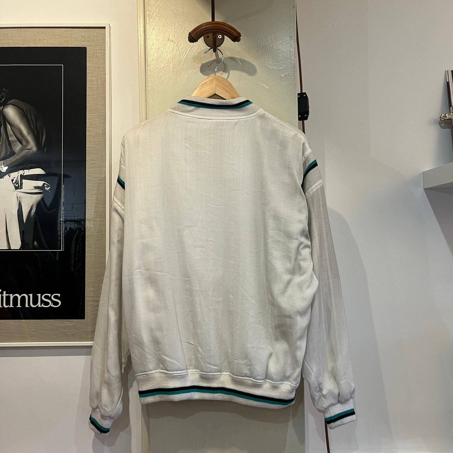 1980s White Lacoste Lightweight Bomber Jacket