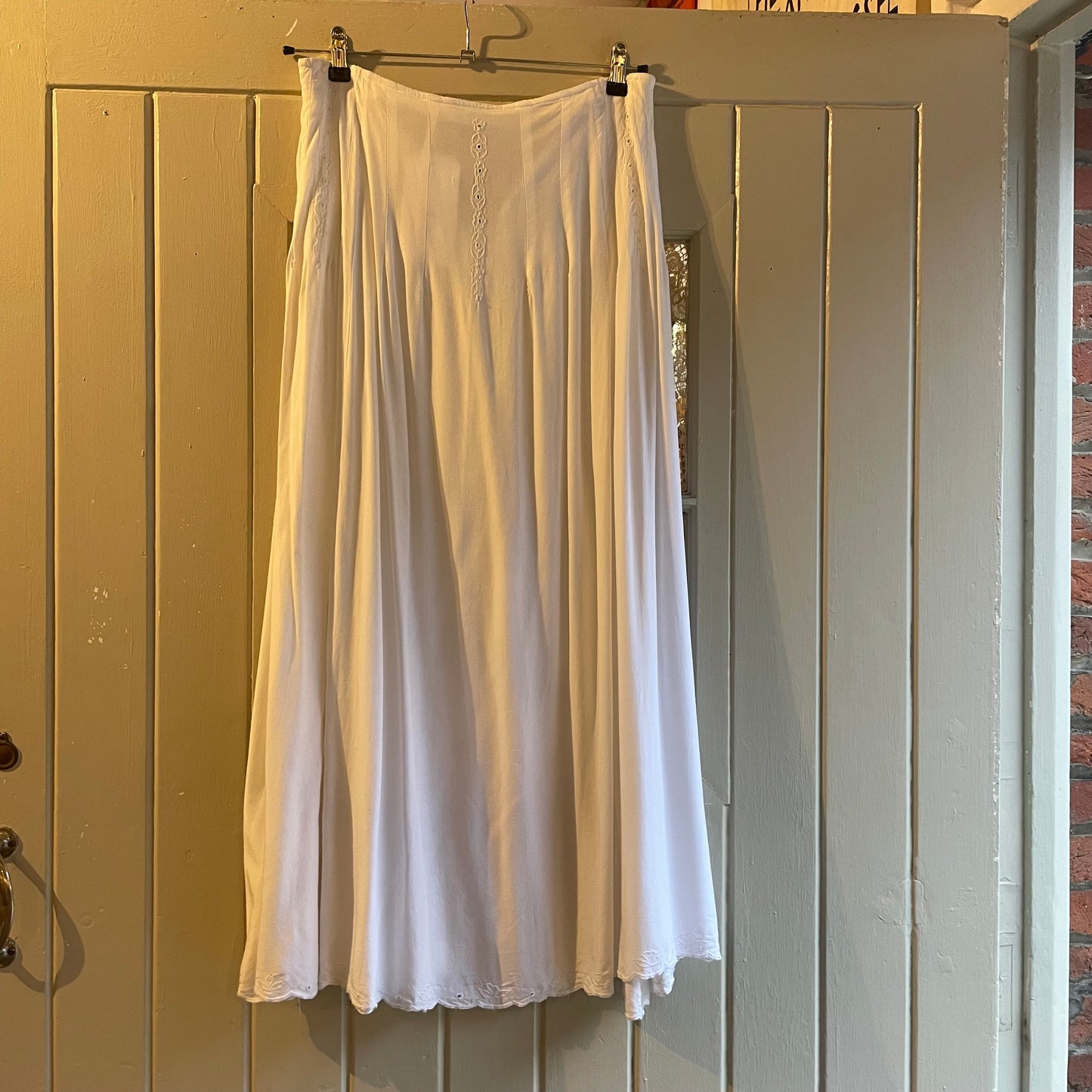1990s Miss Selfridge White Cotton Skirt