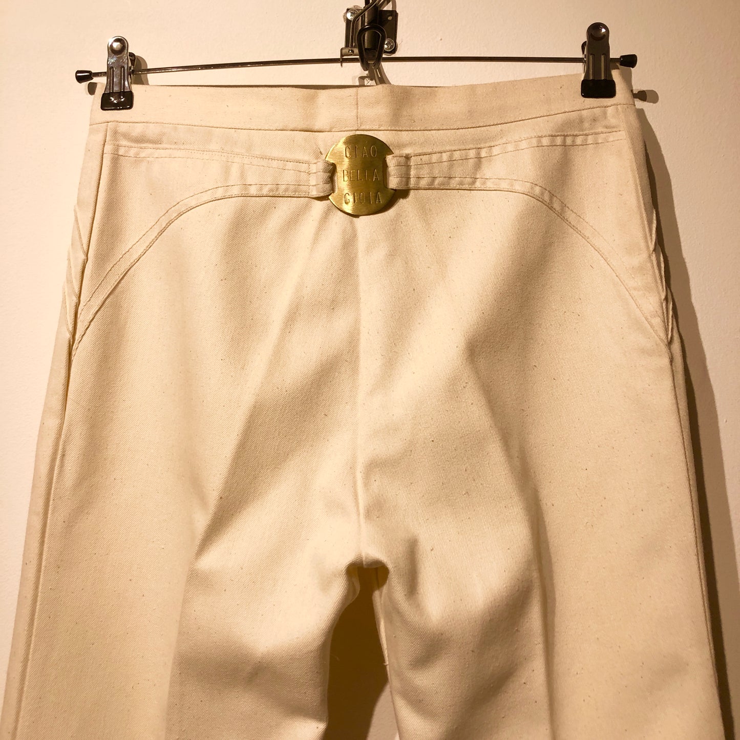 1970’s Cream Cotton Italian Flared Trousers