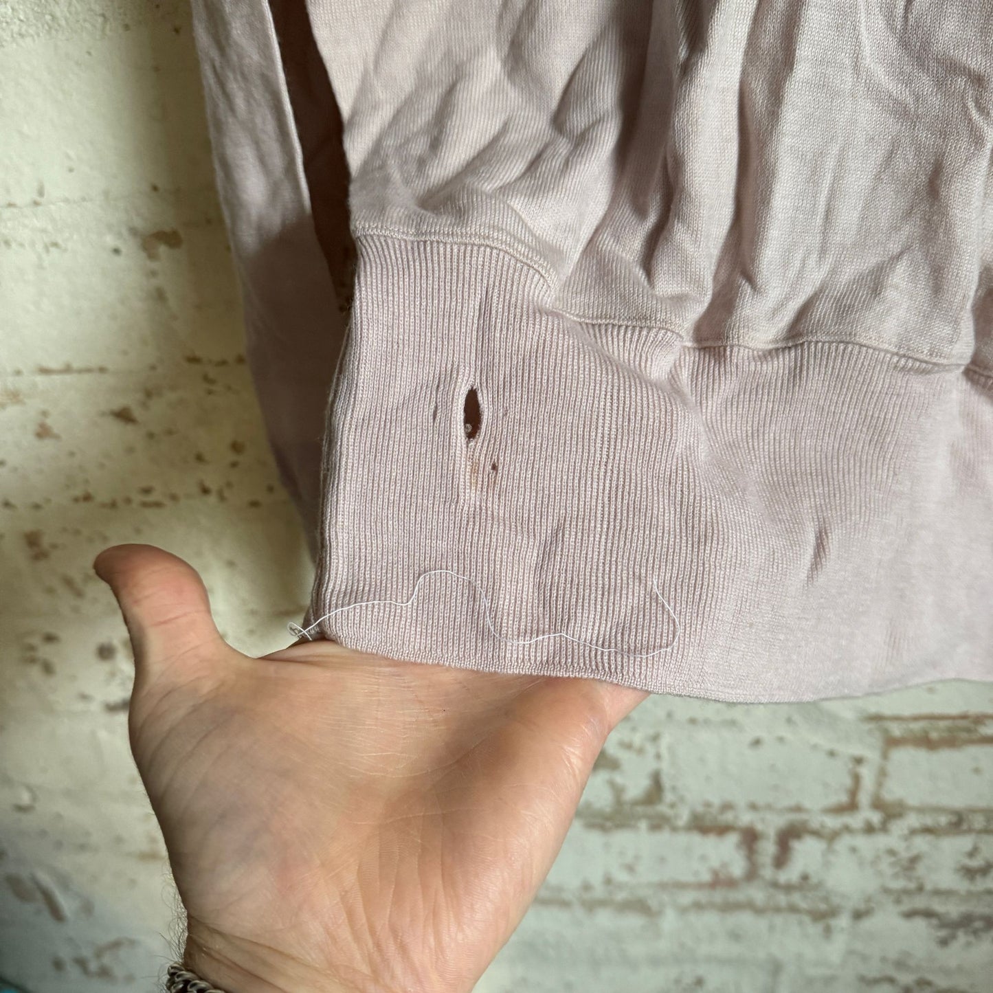 1940s Beige Knitted Wool British Cardigan Jumper