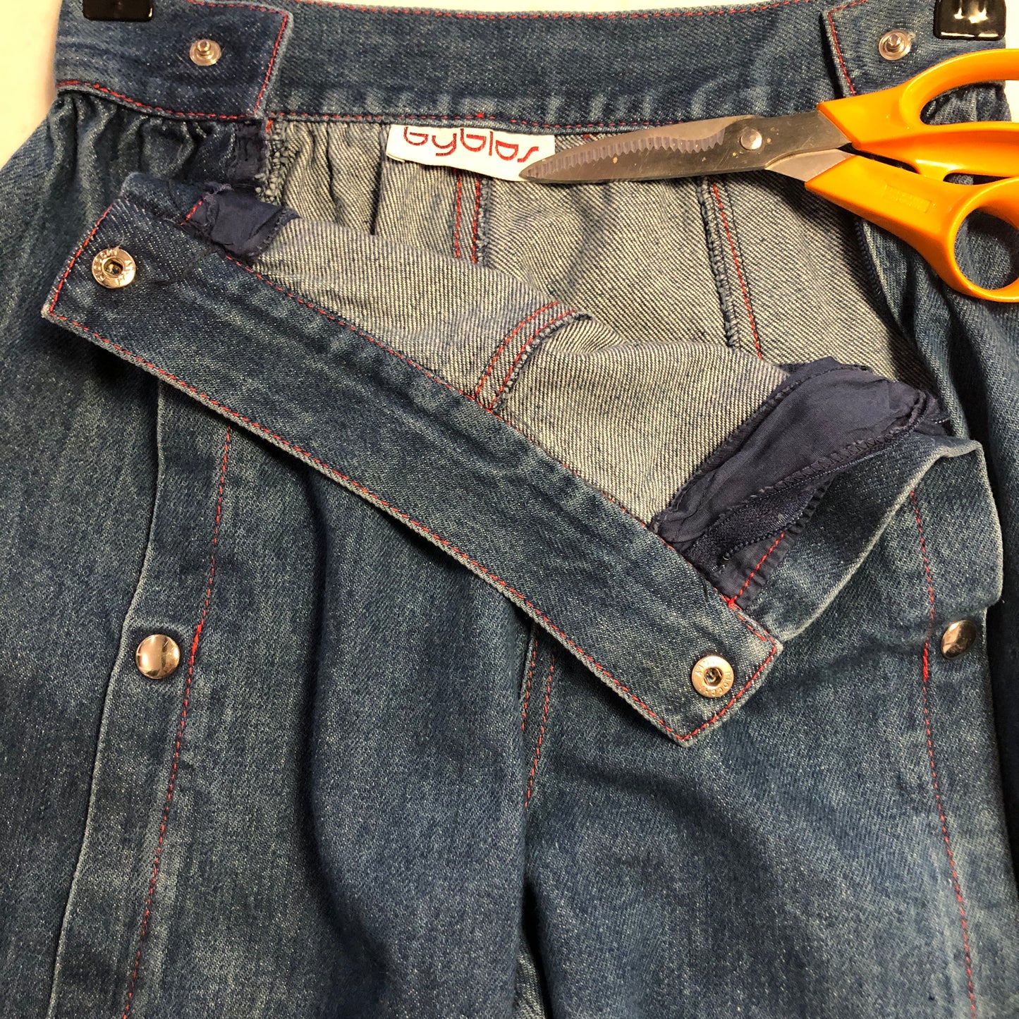 1970s Blue Denim Unusual Pop Trousers