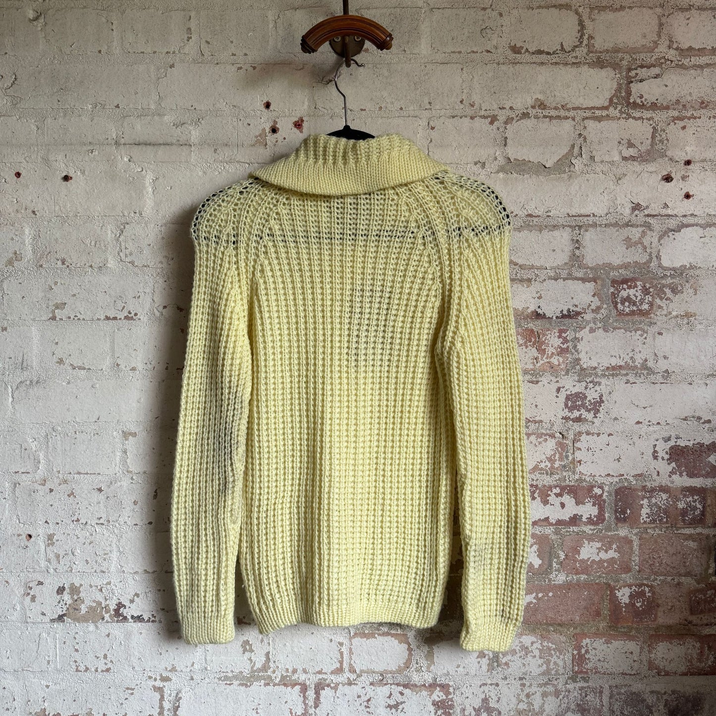 1970s Yellow Knitted Cardigan Jumper
