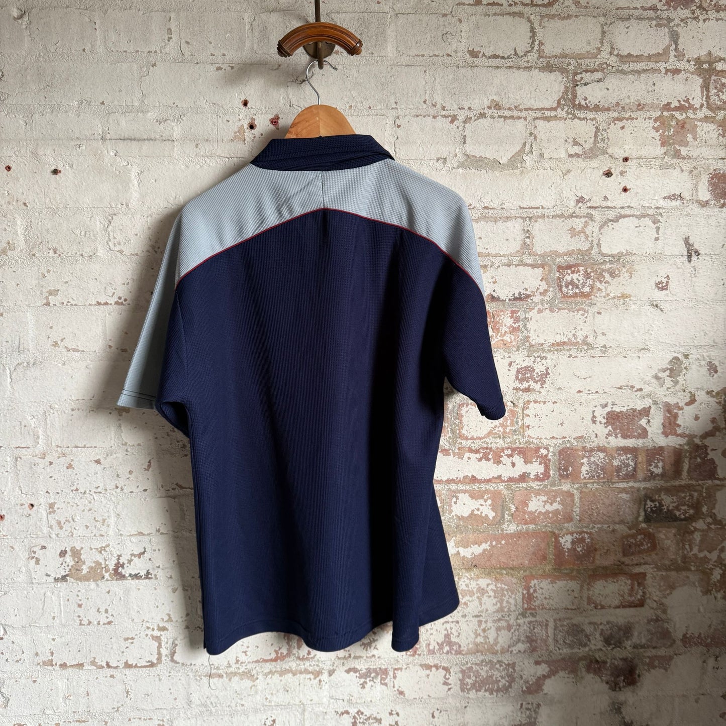 1990s Navy 1/4 Zip Nike Polo Shirt Top