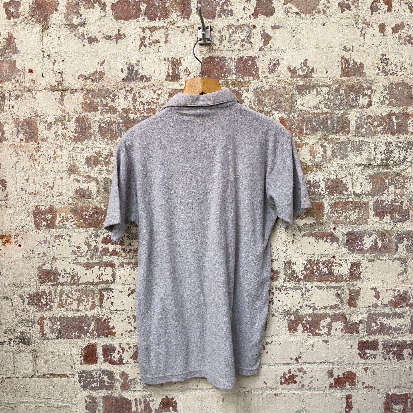 1970s Towelling Grey Tootal Polo Shirt Top