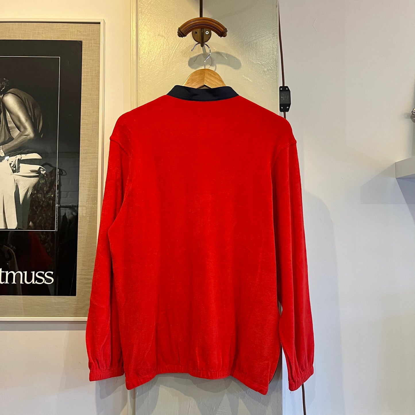 1980s Red Towelling Zip Up Track Top