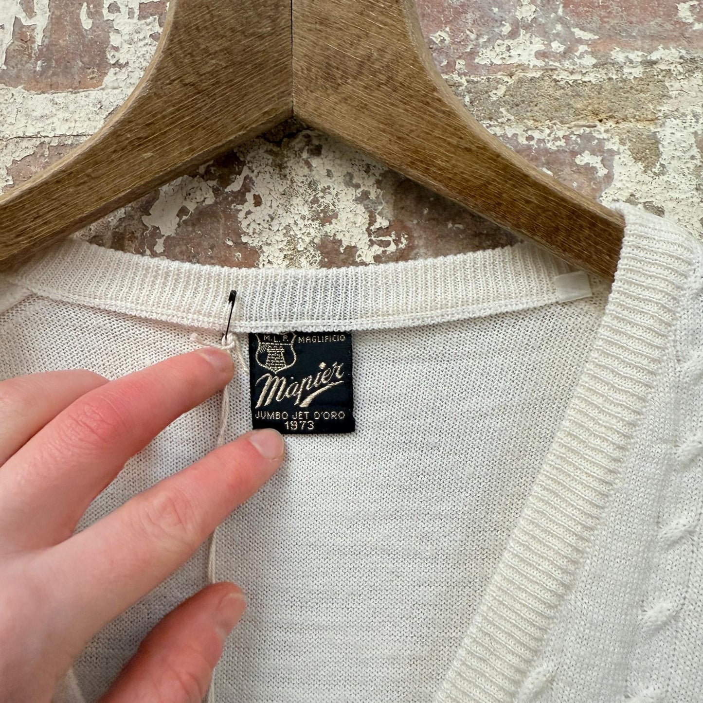 1970s White Italian Knitted Tank Top Jumper