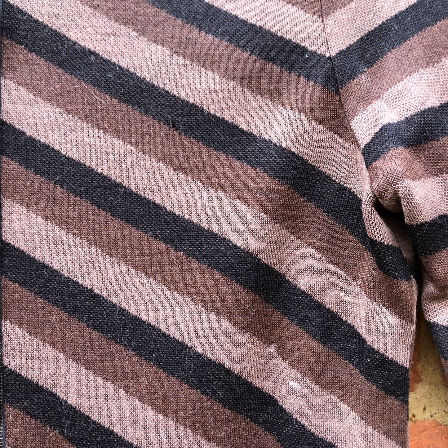 1970s Brown Wool Stripe Dress