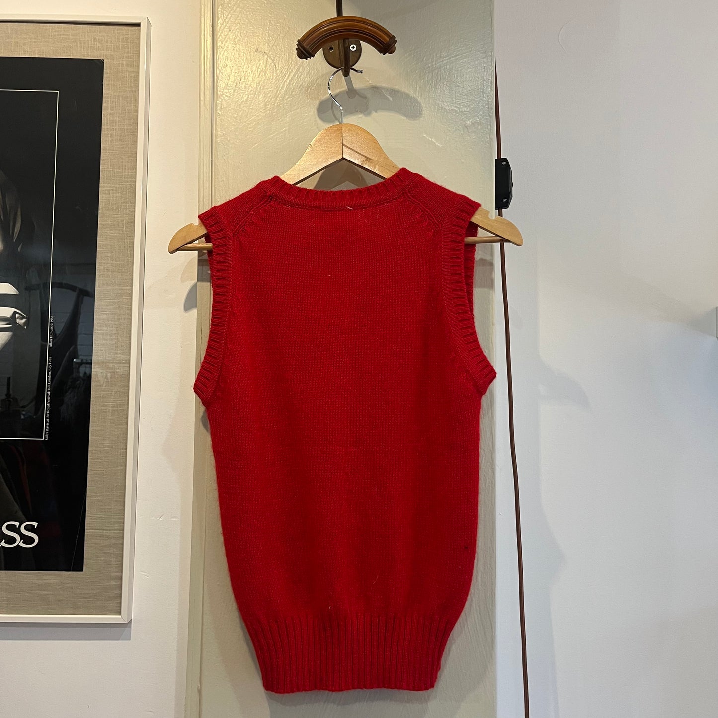 1980s Red Knitted Tank Top Sweater Vest Jumper