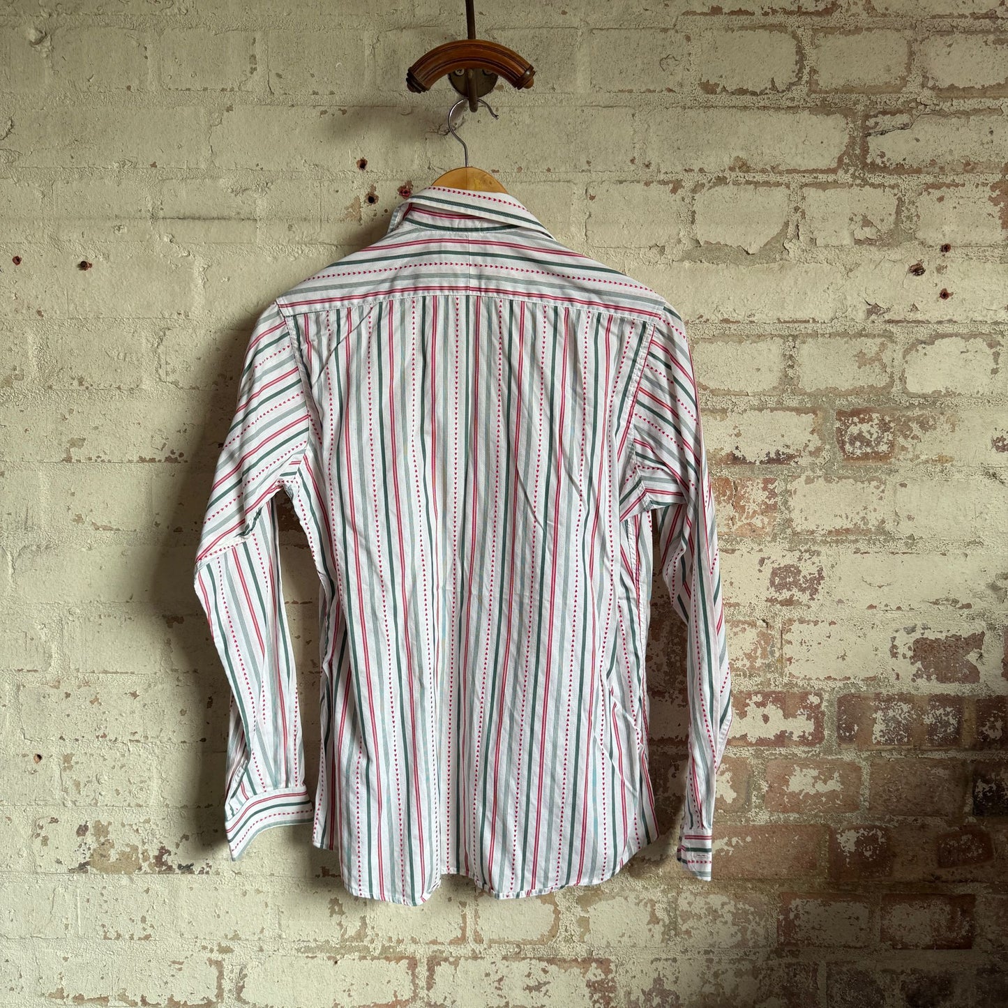 1980s British Striped Button Shirt