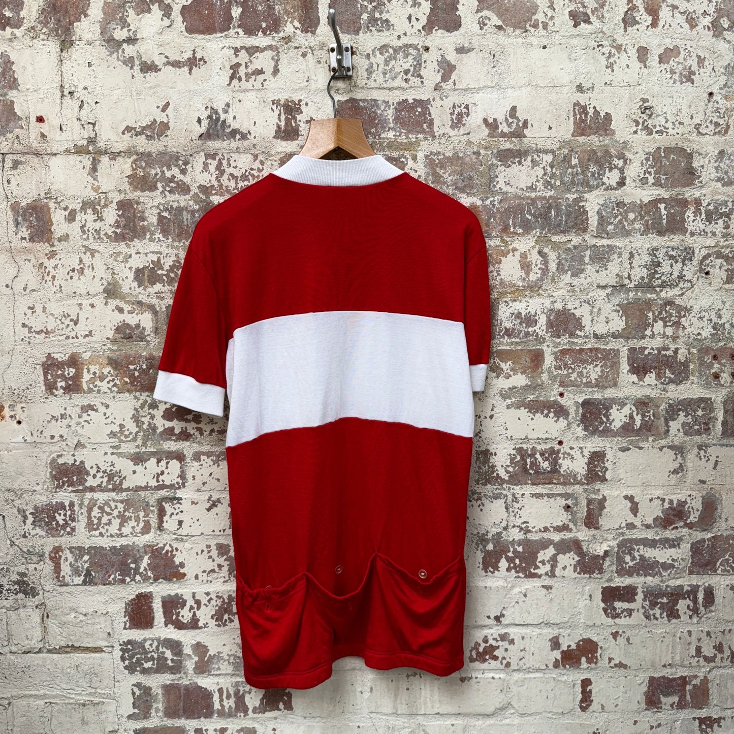 1970s Red Le Coq Sportif Cycling Zip Up Top