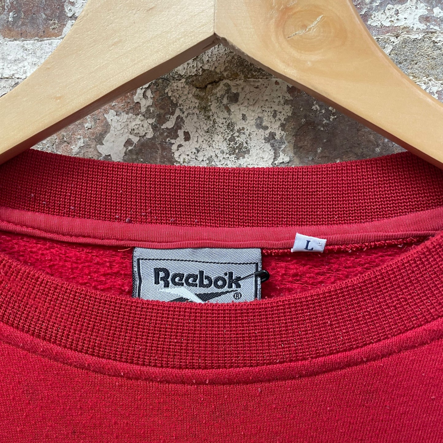 Vintage 1990s Red Reebok Distressed Sweatshirt Jumper