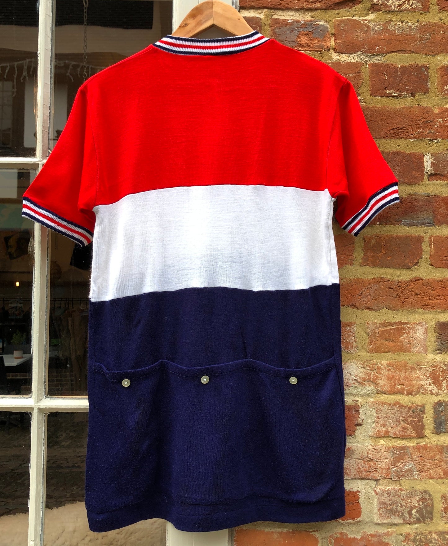 1970s Striped Cycling Shirt Top