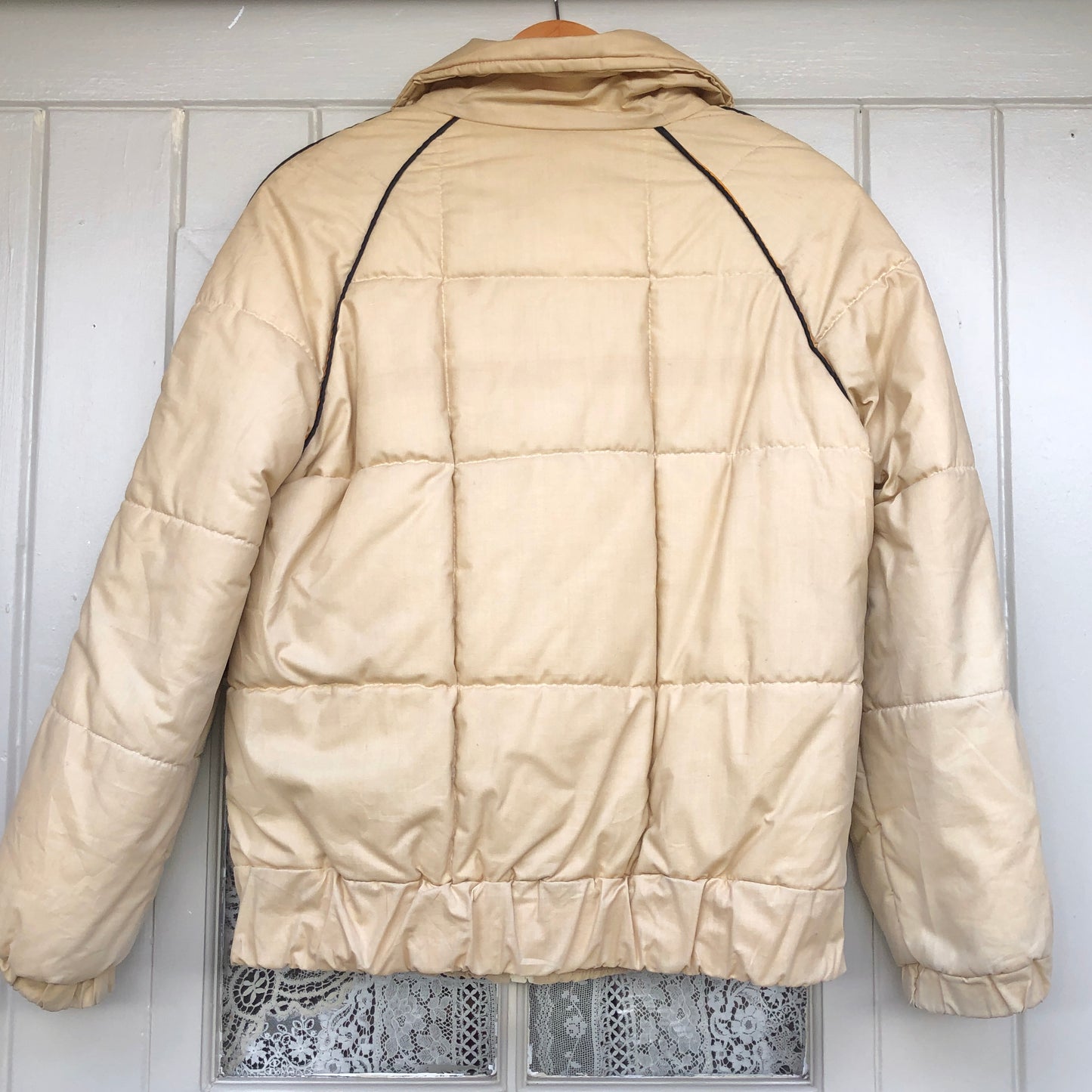1970s Beige Puffer Cotton Padded Jacket