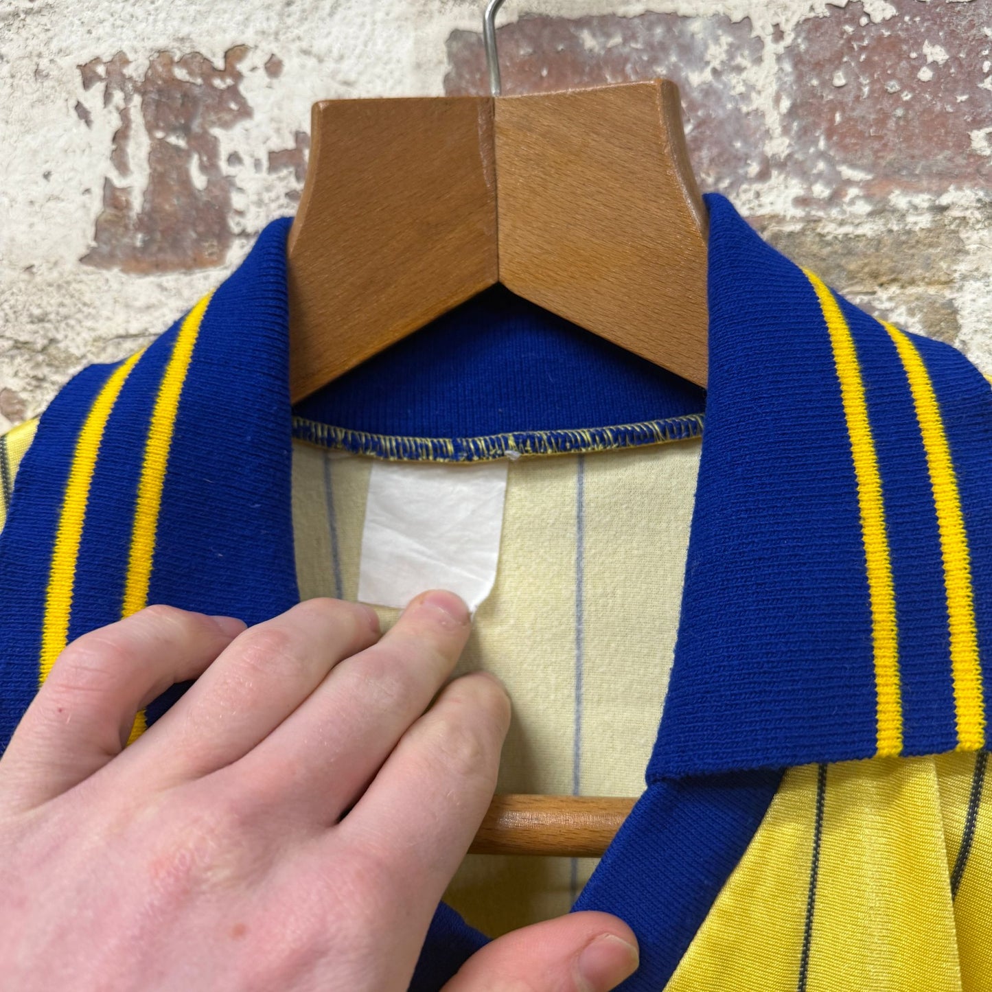 1970s Yellow Striped Football Template Shirt Top