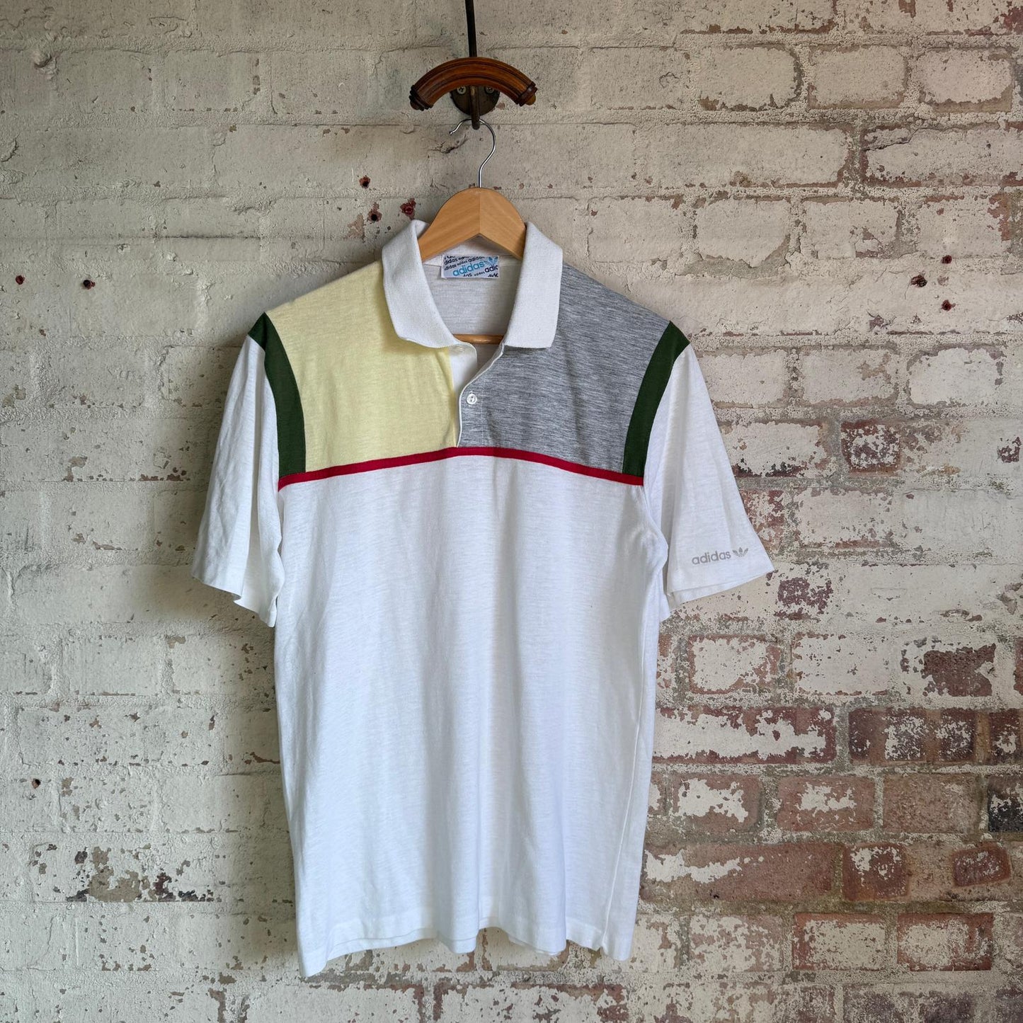 1980s White Tennis Adidas Polo Shirt