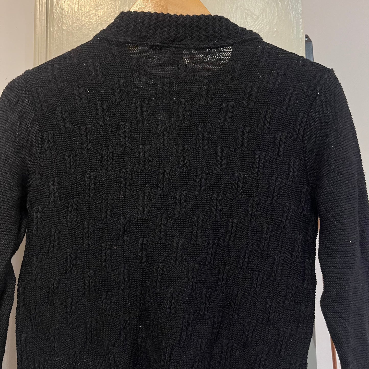 1960s Black British Knitted Cardigan Jumper