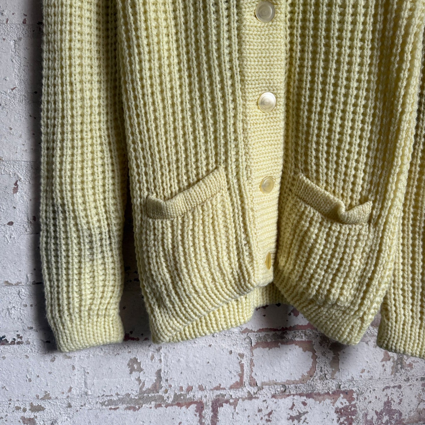 1970s Yellow Knitted Cardigan Jumper