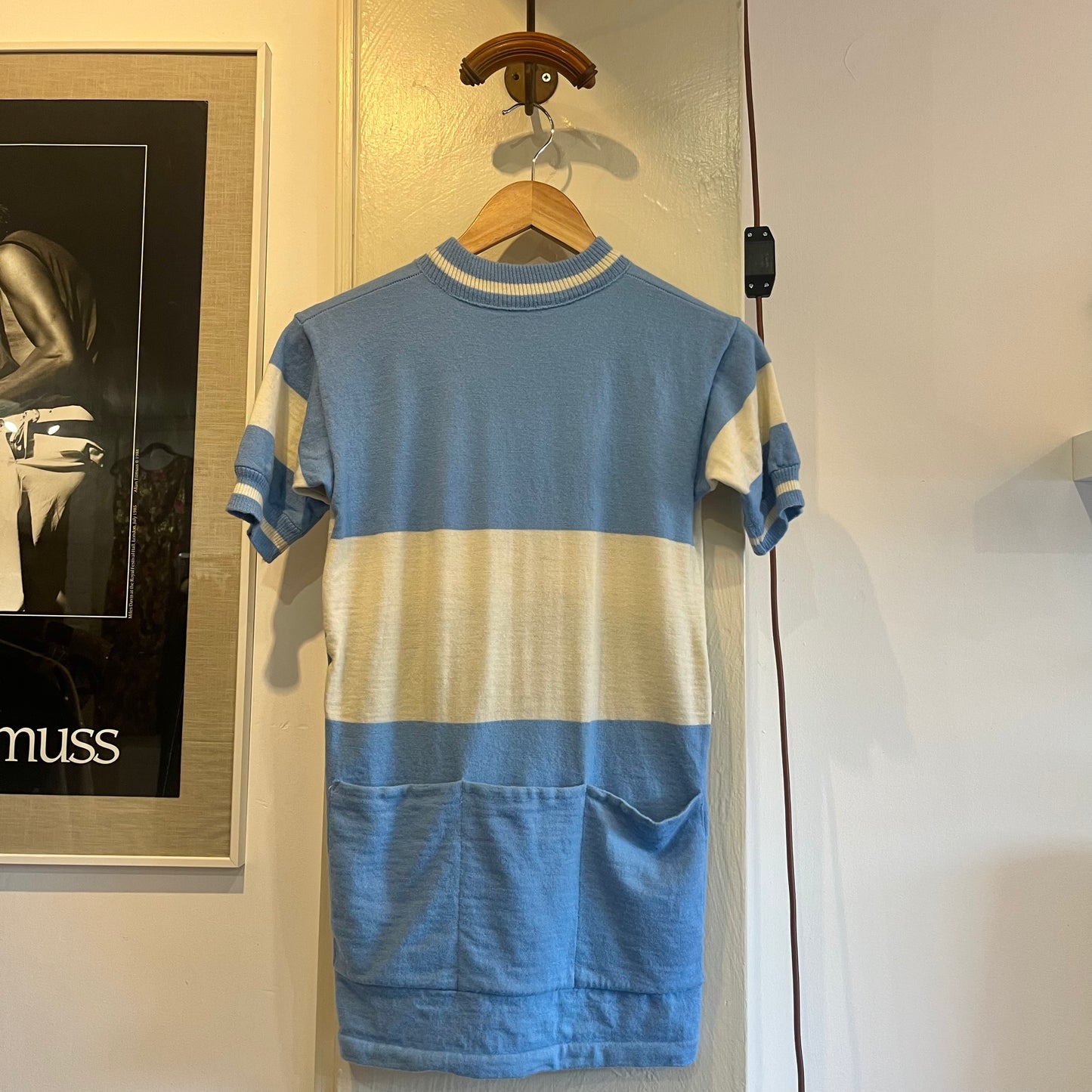 1960s Baby Blue Italian Cycling Zip Shirt