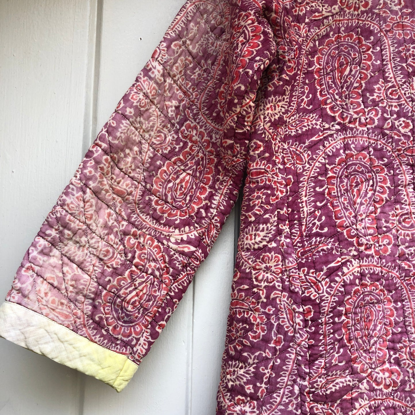 1970s Pink Indian Cotton Quaze Quilted Jacket