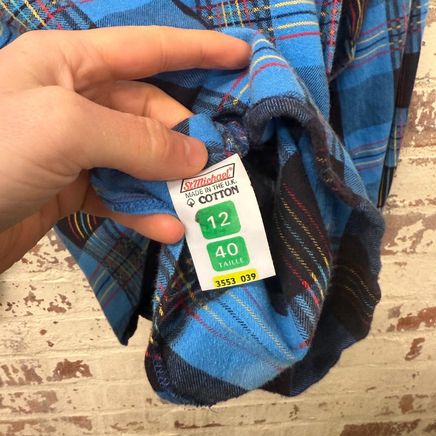 1980s Blue St Michaels Checkered Button Up Shirt