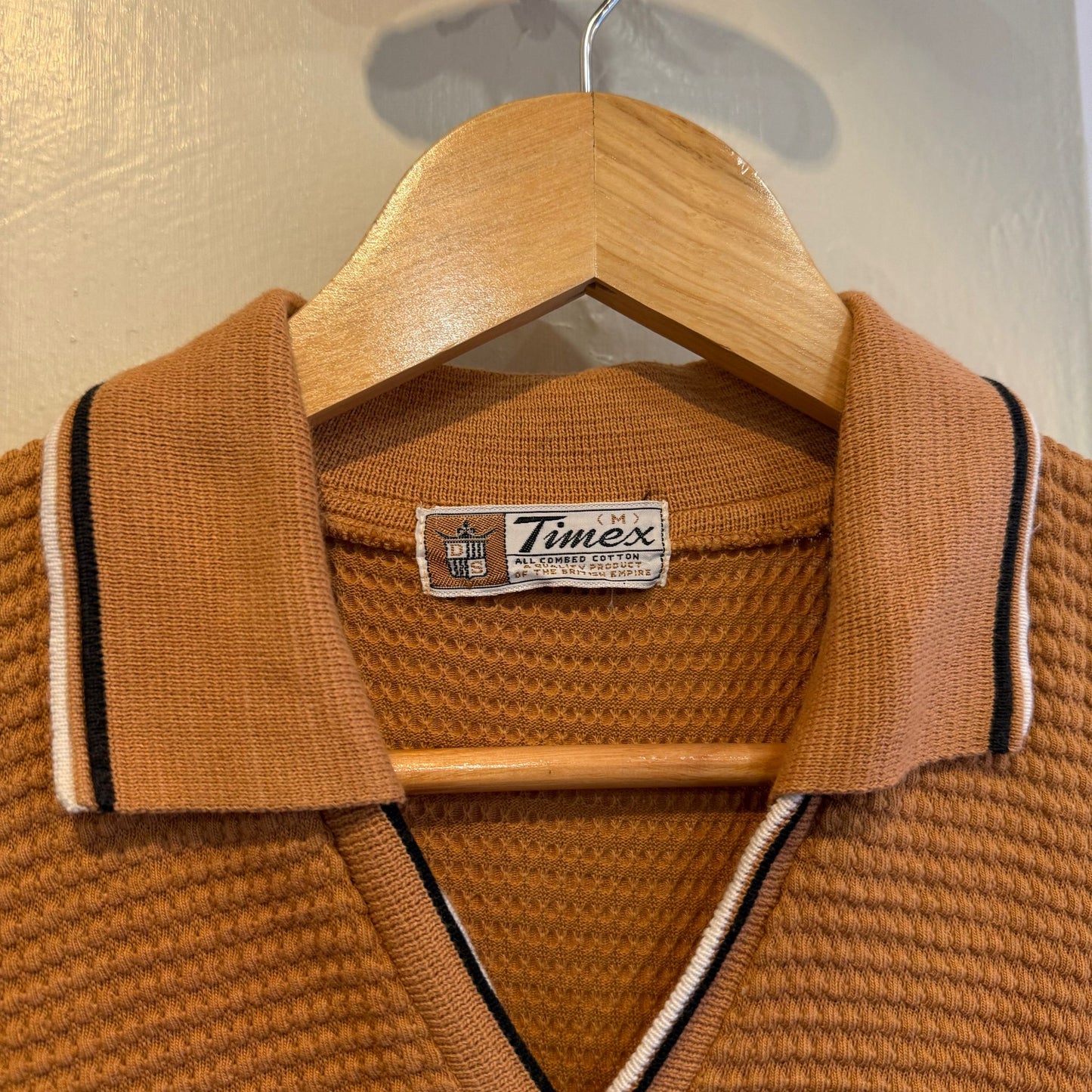 1960s Orange Timex British Leisure Polo Shirt Top