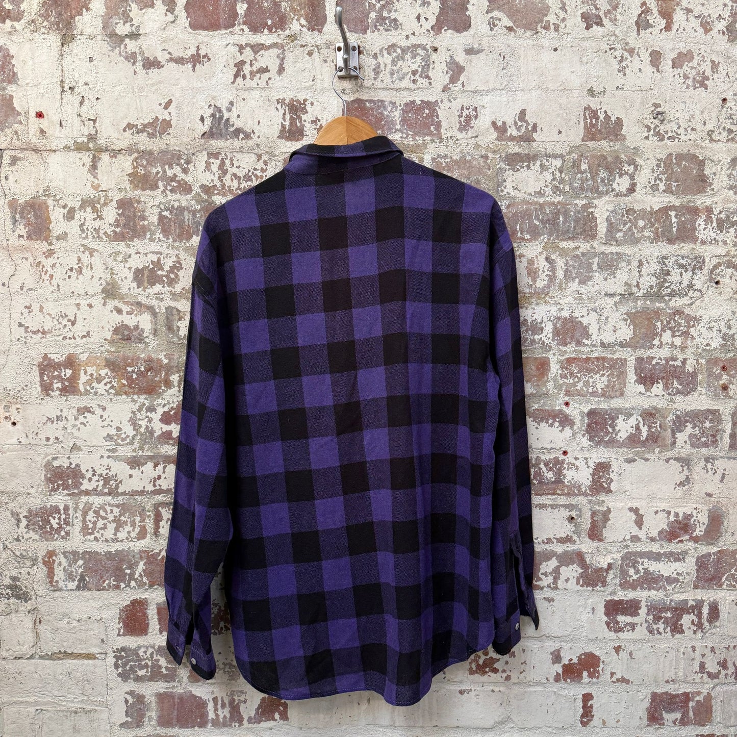 1980s Purple Checkered Western Shirt