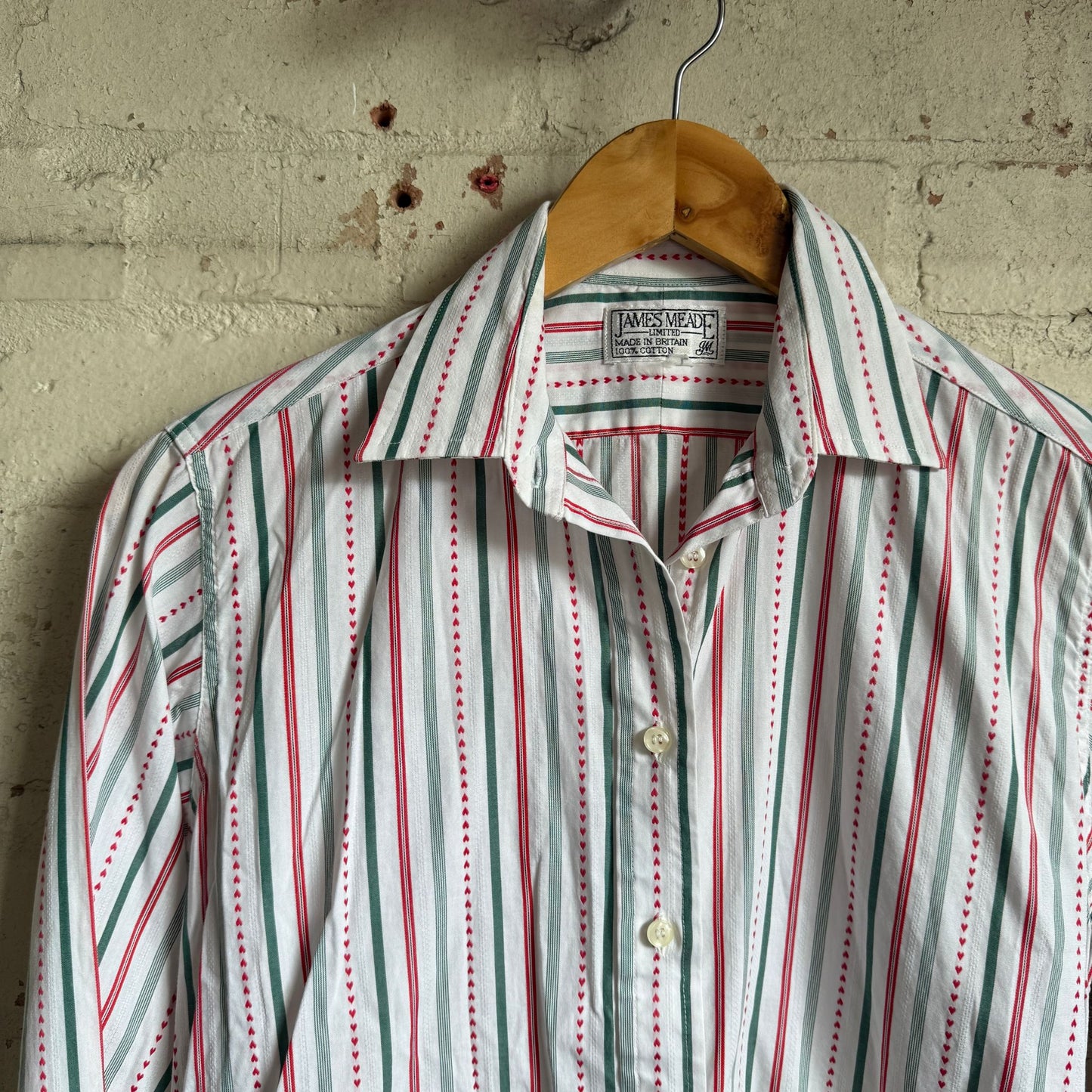 1980s British Striped Button Shirt