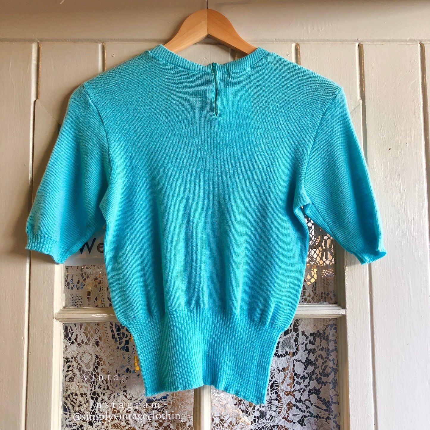 1940’s Blue British Knitted Zip Top