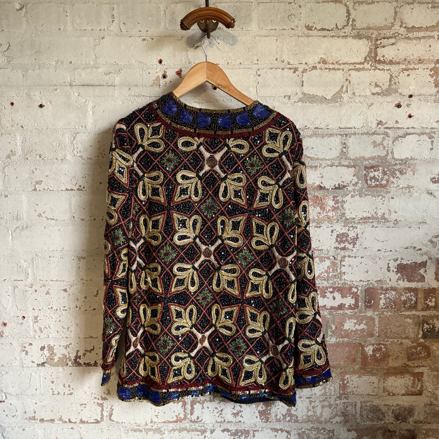 1980s Past Times Beaded Blazer Jacket Blouse