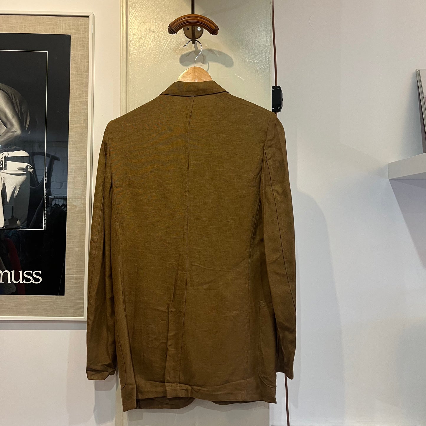 1970s Beige Italian Linen Suit Blazer