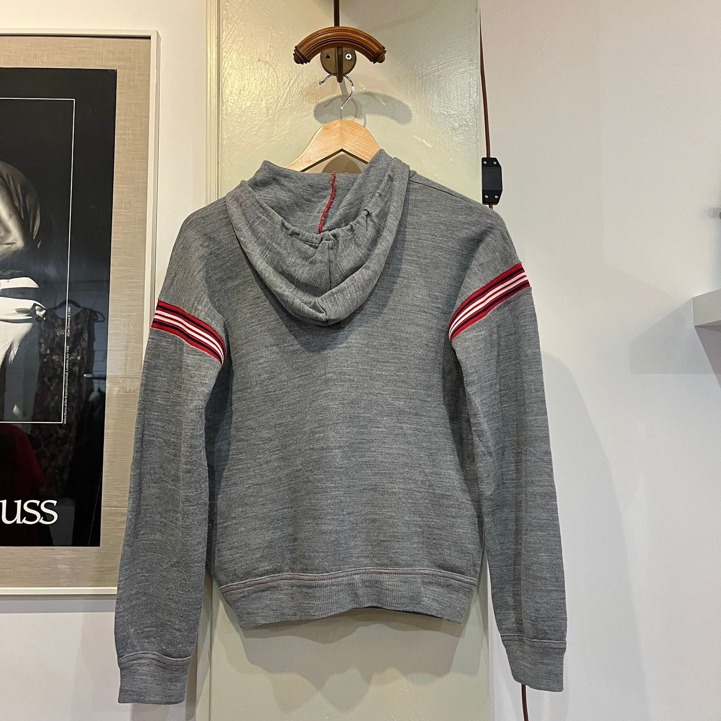 1980s Grey Pocket Hoodie Jumper