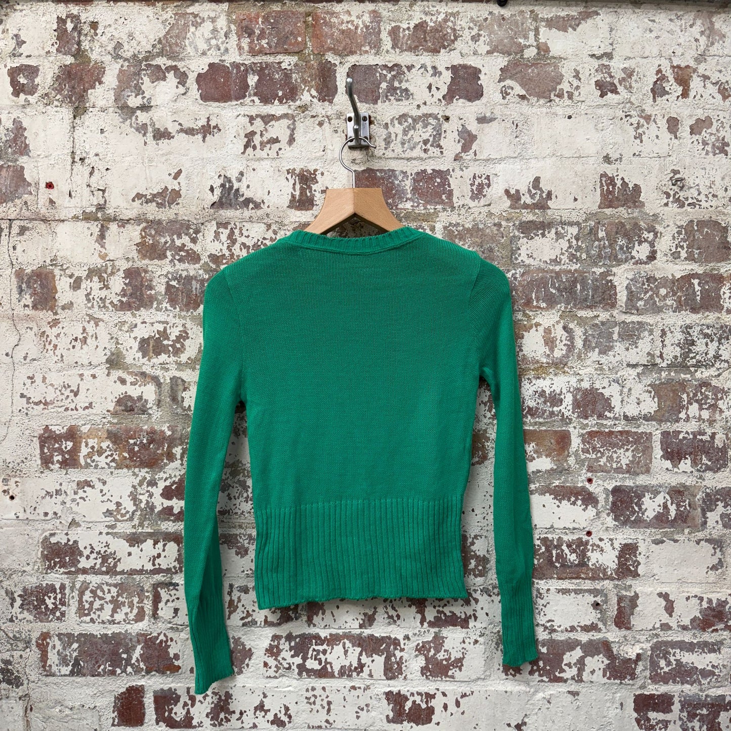 1970s Green Knitted Cotton Jumper