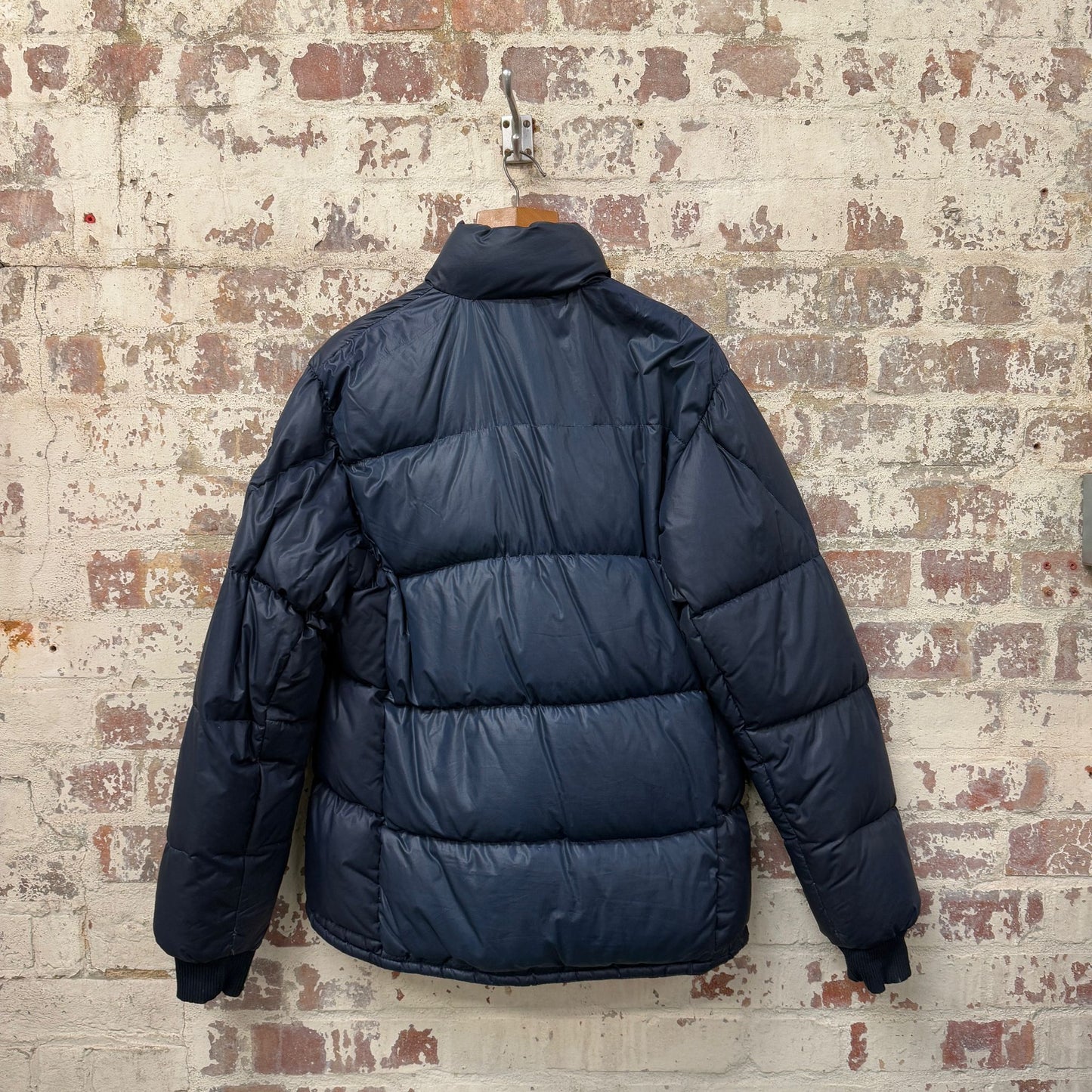 1980s Navy Italian Down Fill Mc Ross Puffer Coat