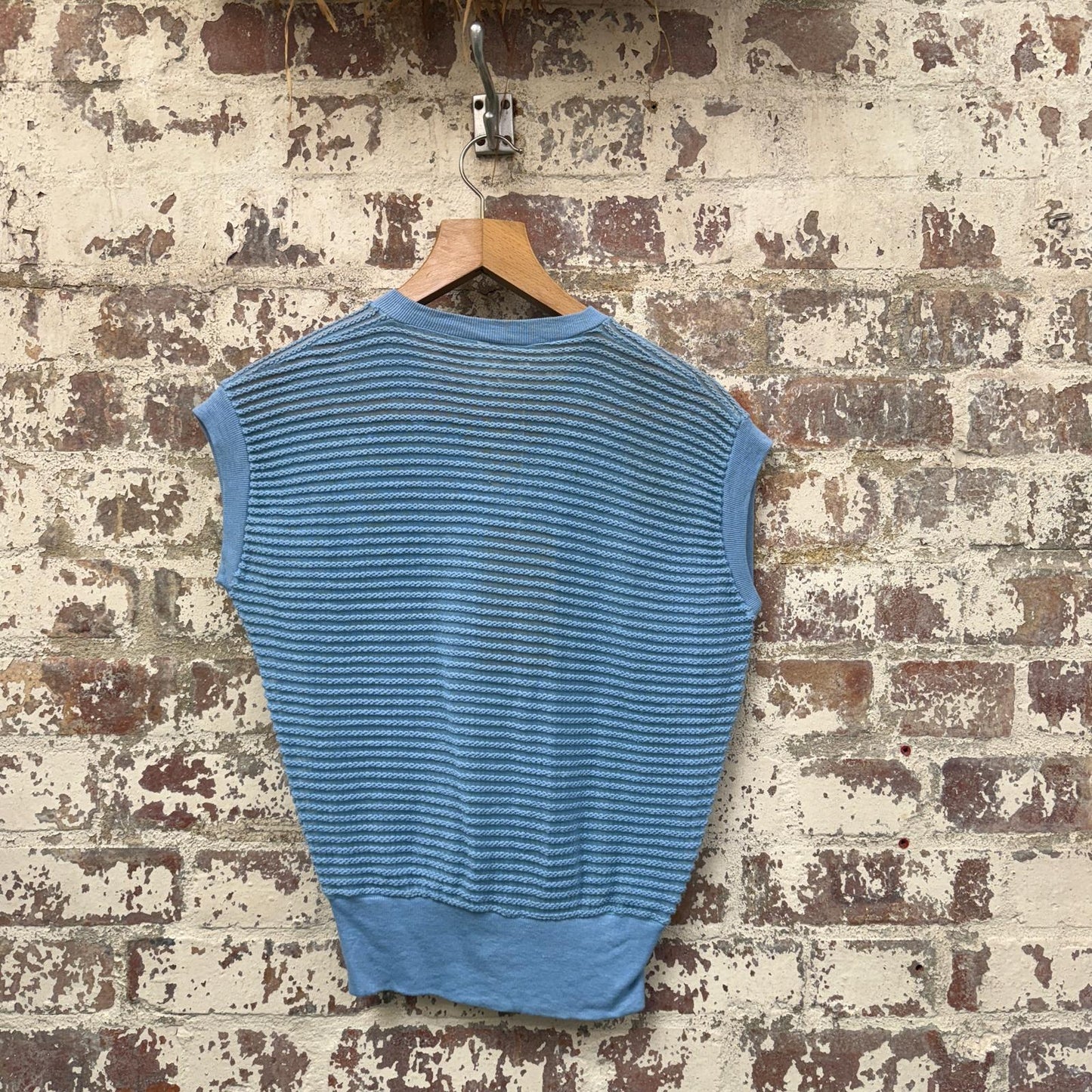 1970s Baby Blue Unusual Tank Top Vest