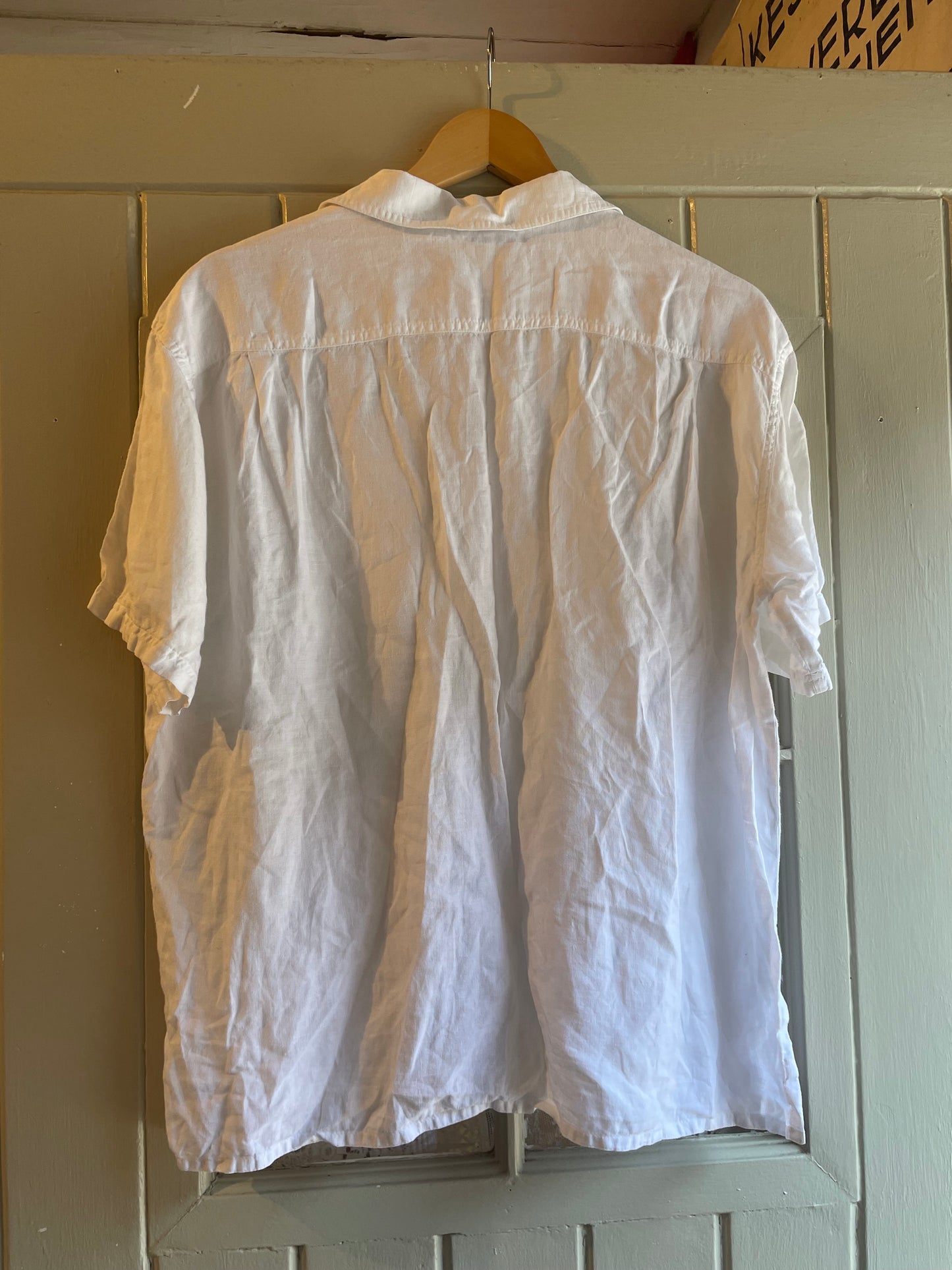 1980s White Jaeger Linen Shirt
