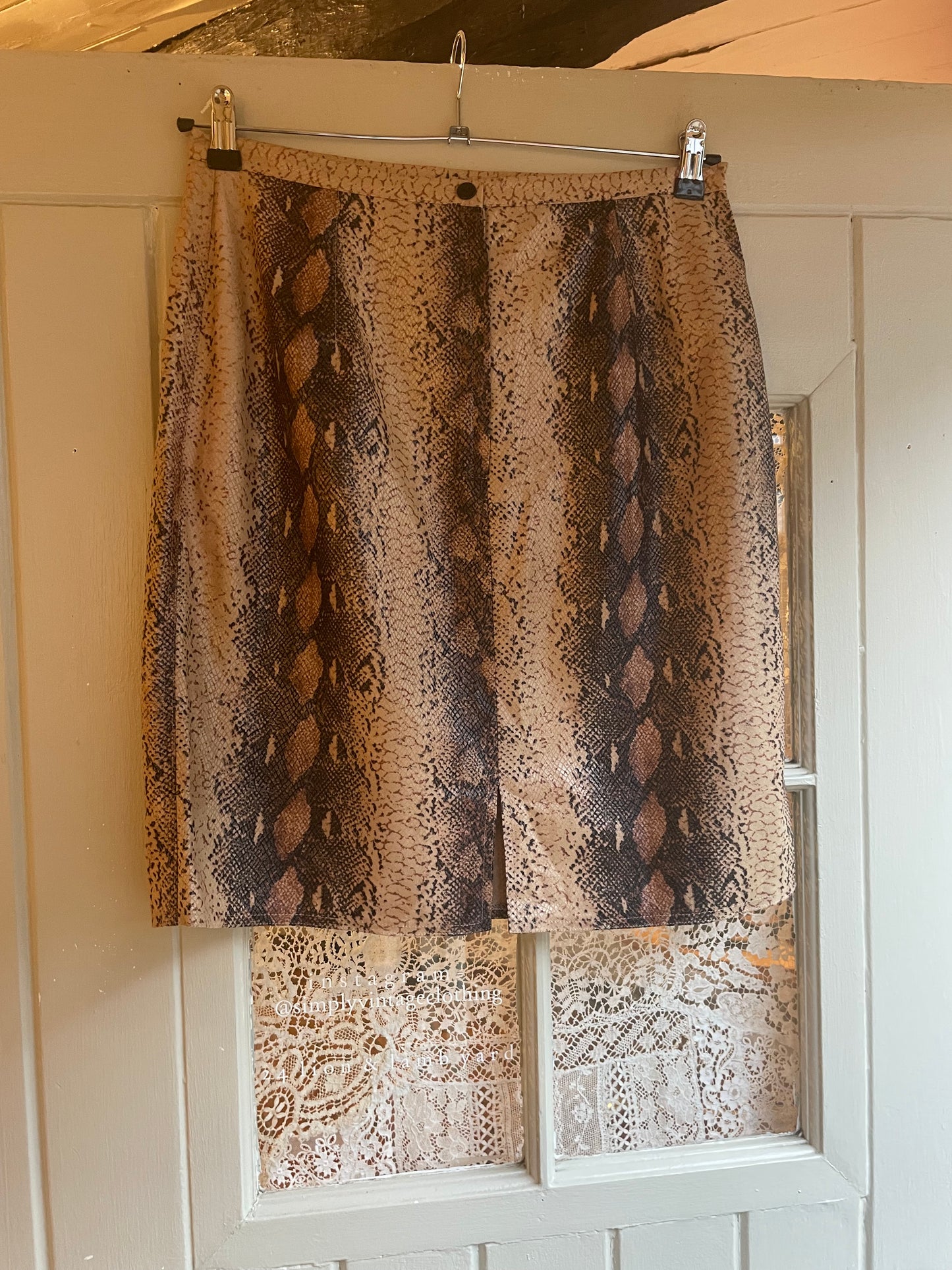 2000s Y2k 1990s Snakeskin Mini Skirt