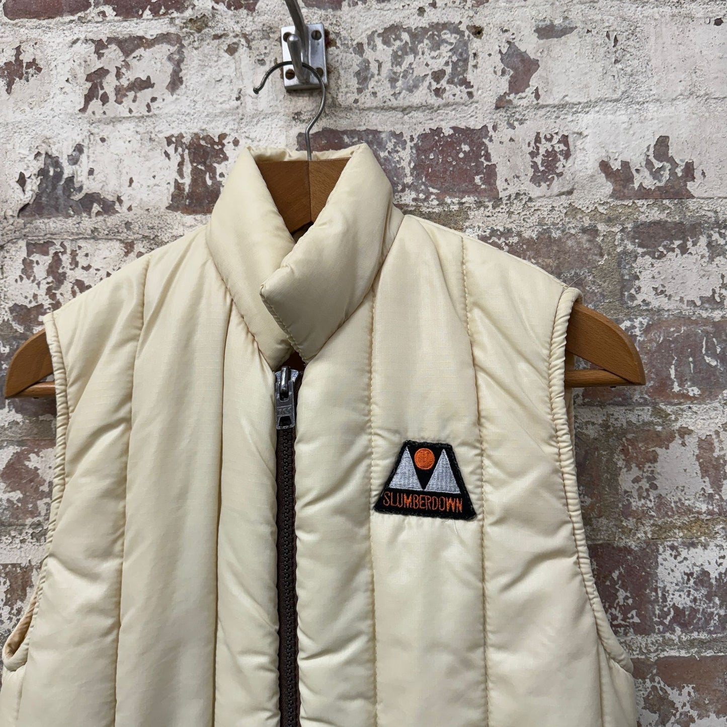 1980s Cream British Padded Slumber-down Gilet